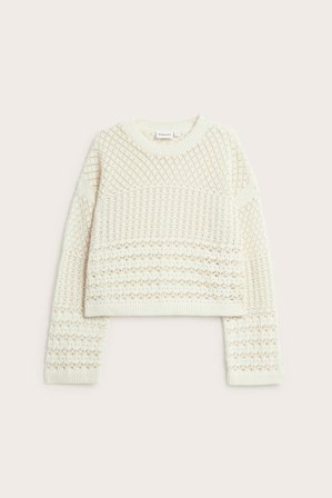 Kappahl | Sweter z dzianiny we wzory | Jasnobeżowy