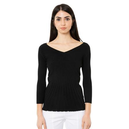 D.Exterior, V -neck shirt Zwart, Dames, Maat:S