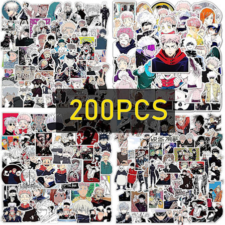 200 stk Jujutsu Kaisen Klistremerker Jujutsu Kaisen Klistremerker Pakke Jujutsu Kaisen Merch