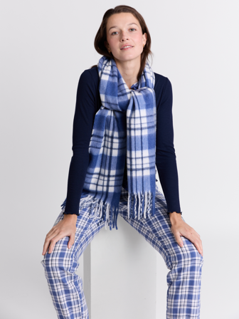 MATCH - Nataly skjerf - Va Vite - Str. ONESIZE - Dame - Tilbehør - Blå - 40% polyester - resirkulert, 25% ull, 15% viskose, 15% akryl og 5% nylon