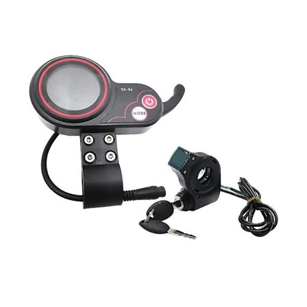 Qs-s4 72v Tommelgass LCD-skjermmåler + Lgnition Lås Nøkkel Lang Kabel Kun For Zero 11x Elektrisk Sparkesykkel 6pin Skjerm