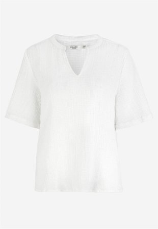 Cellbes of Sweden - Bluse i rynket bomuld i hvid til damer i størrelse 50/52