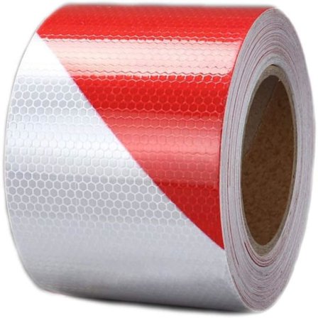 Trafikk Tape Tape Rød og Hvit Selvklebende Reflekterende Tape Trafikk Advarsel Natt Reflekterende Klistremerke Bil Gulvmerking, 5cm x 25m
