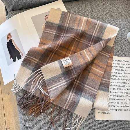 Vinter Dam Scarves Sjal Oversized Dam Tartan Rutig Scarf Filt Julklappar för kvinnor(08) .c