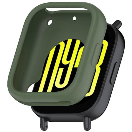 För Xiaomi Redmi Watch 5 Active Silikon Klockfodral Stötsäker Stötfångarram - Mörkgrön