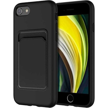 iPhone 7 / 8 / SE (2020 & 2022) Gummibelagd Stöttåligt Skal med Kortfack Liquid