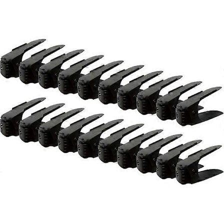 Skohylle, plassbesparende justerbar skooppbevaringsorganisator med 3 nivåer, sklisikker hylleholder svart 20 stk.