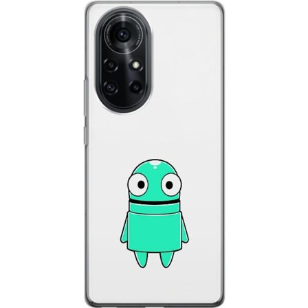 Yhteensopiva Puhelinkuori Huawei Huawei nova 8 Pro Turkoosi piirroshahmo isoilla silmillä ja iloisella persoonallisuudella yksinkertaisessa kuvitukse