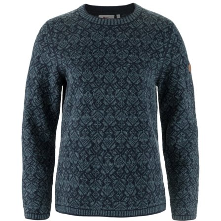 Fjällräven Snow Round Neck Genser L - female - Dark Navy/Blå - Gensers & knitwear