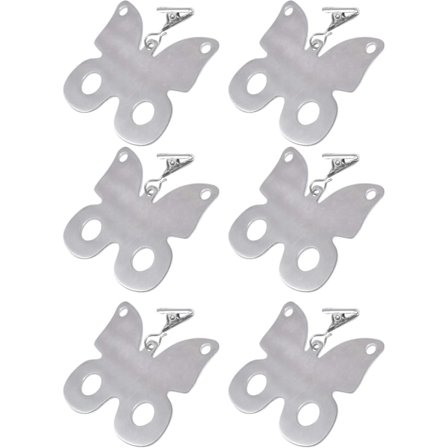 Vægtklips til udendørs gardiner, vandtæt, tung rustfri stålklips, pakke med 6 - Fantastisk til buffetbord, fester, julemiddag (Sommerfugl)