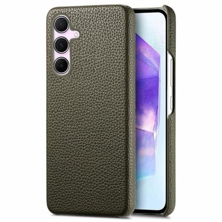 SKALO Samsung A55 5G PU Læder Litchi Cover - Grøn