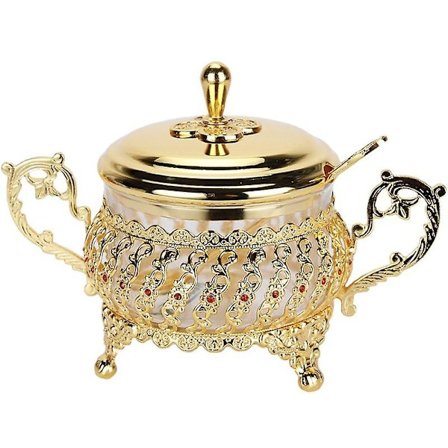 Kökstillbehör Kryddburk Glaslegering Kaffe Sockerskål Med Sked Kryddlåda Salt Och Peppar