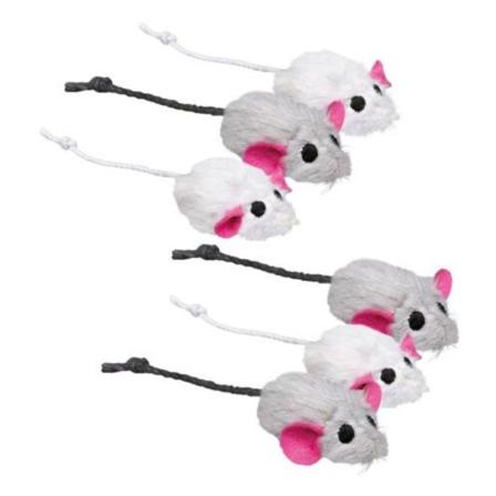 Trixie Lekemus m/catnip 6-pack, Katt, Leker