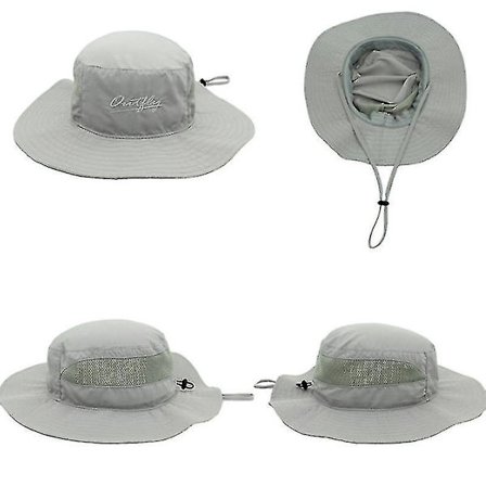 Solhatt med bred brem, bøttehatt, UV-beskyttelse, Boonie-hatt, Unisex