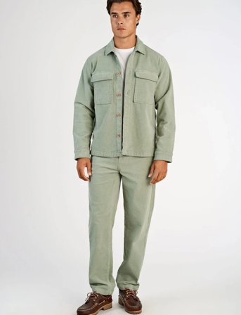 Lindbergh Superflex Corduroy Overshirt - Green - S