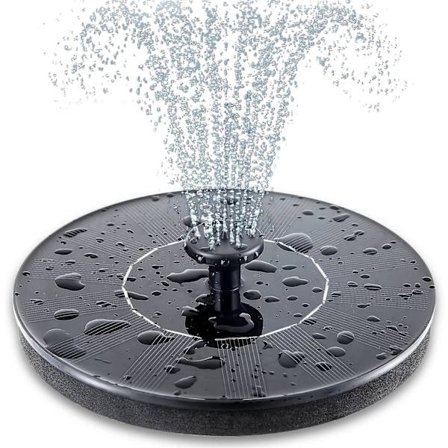 Solardriven fågelbadsfontänpump, solfontän, fristående flytande solcellsfontänpump för fågelbad, trädgård, damm, pool, utomhus