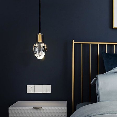 LED-pendellampe Moderne nattbord Nordisk gullkrystall