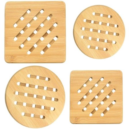 Bambusunderlag, varmebestandige isolerte brikker for kjøkken