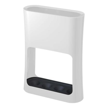 Paraplyholder Paraplyholder med vannsamleoppsamlingsbrett for sammenleggbare paraplyer Minimalistisk ABS-harpiks Stål Hvit L 20,8 x B 7,6 x H 28 cm 
