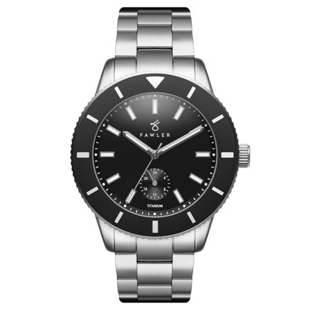 Makalu | Sort Børstet Titanium Dykkerur til mænd - Armbåndsure