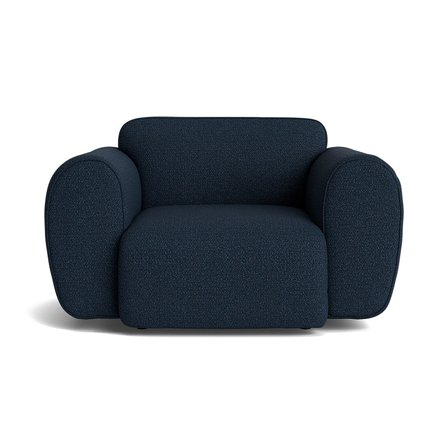 Friday Sessel in Raisa Dunkelblau, moderner Loungesessel mit gemütlicher Polsterung, abgerundetes Design, ideal für Wohnzimmer, 78cm Breite.