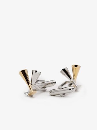 John Henric Men's Gold- & Silbermanschettenknöpfe Glas Size Onesize