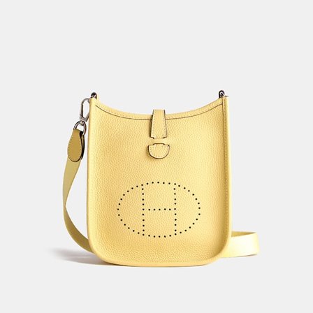 1 stk. gul mote klassisk nisje Evelyn ny veske skulderveske crossbody dame skinnveske