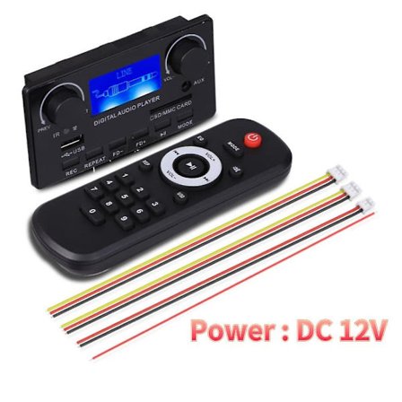 DC 12V Bluetooth 5.0 MP3-modul WMA WAV APE FLAC ljudspelare DAC-stöd LCD-textvisning Samtalsinspelning Bil-FM-radio USB TF AUX