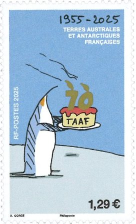 Fransk Antarktis - Frimærket 70 år - Postfrisk frimærke