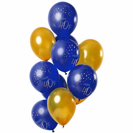 Ballonger 40 års Elegant True Blue 33cm 12-pack - Partyninja.se