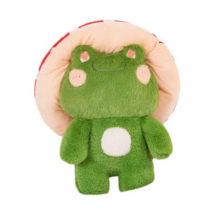 Den söta grodan plysch fyllda djur, mjuk groda plysch kastkudde, groda plysch leksak present till barn småbarn flickor pojkar barn mörkgrön groda 16,5