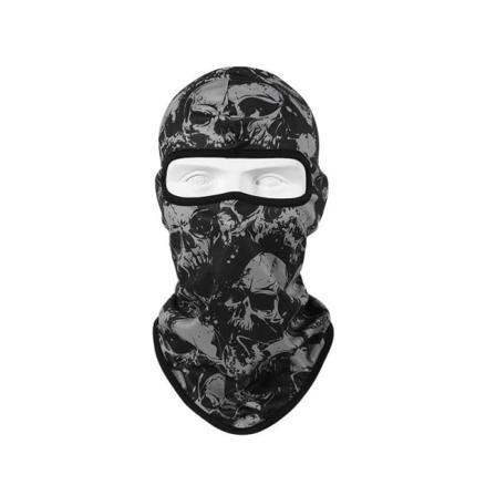 Balaklava Med Dödskallemönster Svart