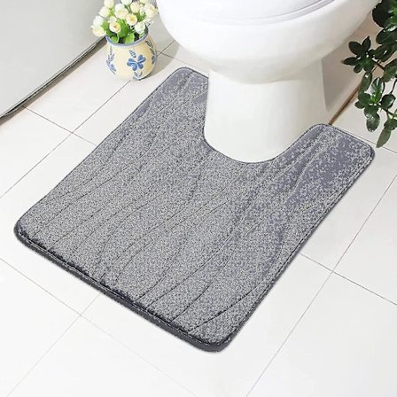 U-formad Toalettmatta - 50 X 60 Cm, Mörkgrå