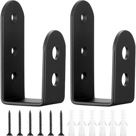 2 stk. dørlåse, U-formede stålbøjler, sikkerhedslåse i stål til døre, metalbeslag med skruer, egnet til træ 2 x 4 -