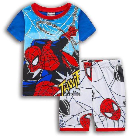 Kids Boy Series Kläder Kortärmad T-shirt Top Shorts Pyjamas Set Blue White