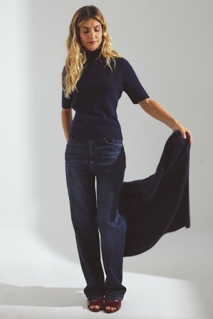 NA-KD Gerade geschnittene Jeans mit hoher Taille - Jeans mit geradem Bein - Blau - EU 38