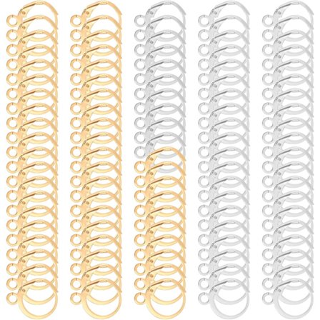 Runde Leverback Øreringe Kroge, 100 Stykker Øreringe Kroge, Franske Øreringe Bagside, DIY Øreringe, Smykkefremstillingslåse, DIY Håndværk (Guld,