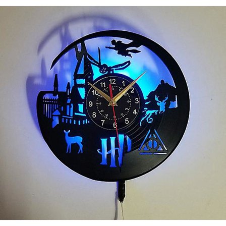2024, Harry Potter Vinyl Klocka Heminredning Vinyl Skiva Väggklocka Kreativ Nostalgisk Väggklocka (FMY)