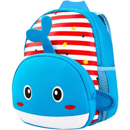Børne rygsæk (Hvalen), Børnehave Rygsæk Børn Skoletaske Dreng Pige Børnehave Tegneserie Dyr Førskole Rygsæk 2-6 År Gammel