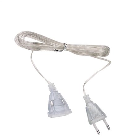 Tunn Förlängningskabel, 3 meter Transparent Strömkabel, 220V Lättviktig Förlängare