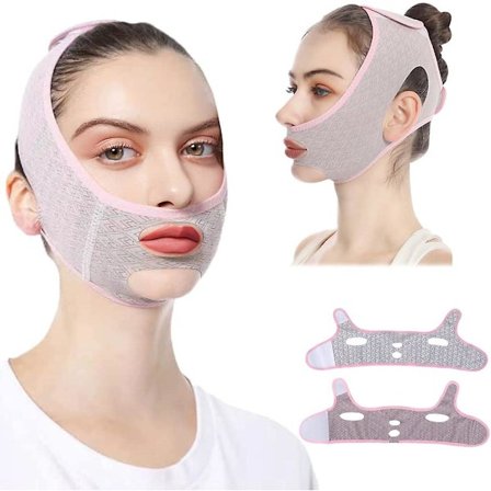 2 stk. Hakeløftmaske Søvn Snorking Hakestropp Ansiktsløftbelte V-linje Formende Ansiktsmasker Dobbelhake Reduserer Skjønnhet Ansiktsskulpturering 