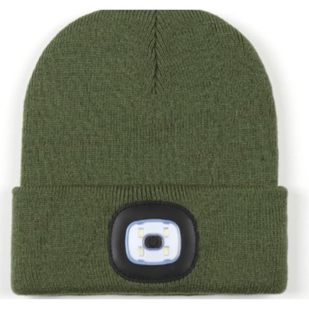 Stickad mössa med LED-ljus, lysande mössa, mössa med ljus, nattfiske, lysande mössa, mössa med ljus