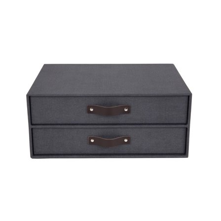 BIGSO BOX Skrivbordsbyrå kartong 2-lådor svart - Lyreco - Kontorsmaterial - Till skrivbordet - Blankettfack och Boxar