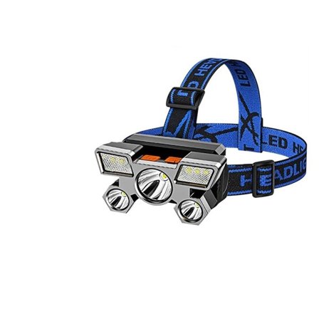 Led Femhodes Hovedlykt Sterk Lys Super Lys Oppladbar Fiske Lampe Langdistanse Hodemontert Mine Lampe Lommelykt