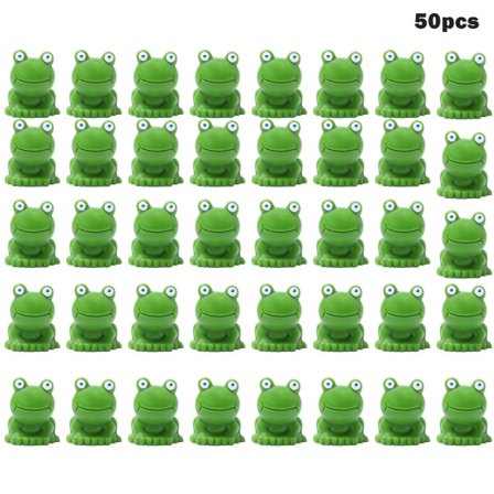 50 stk Resin Mini Realistiske Bright Frog Figurer DIY Craft Cabinet Hagedekor