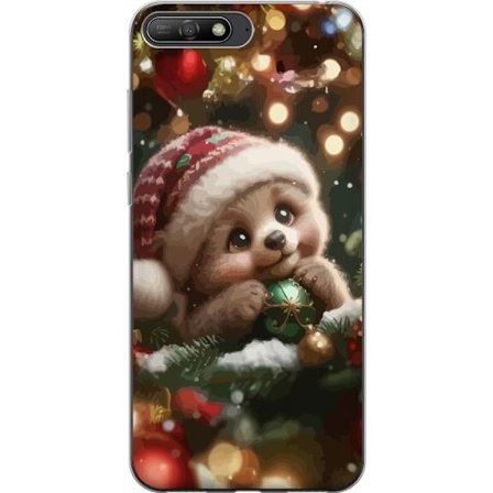 Huawei Y6 (2018) Läpinäkyvä kuori Söpön joulu karhu hattu, joka pitää palloja