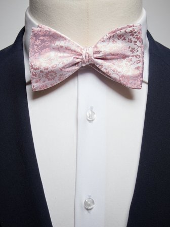 John Henric Men's Pink Floral Self Tied Bow Tie Silk Size Self-tied