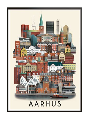 Martin Schwartz Aarhus Small Poster - Multi/patterned - A3