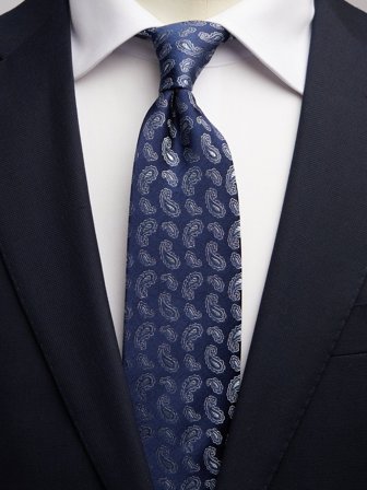 John Henric Men's Blå Slips Paisley Size 7,5