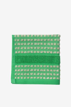 Juna - Tvättlapp Check 30x30 cm - Grön - Handdukar - Från Homeroom